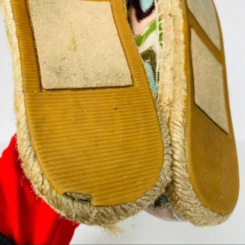 Faded Glory Multicolor Chevron Espadrille Flats Sz 8
